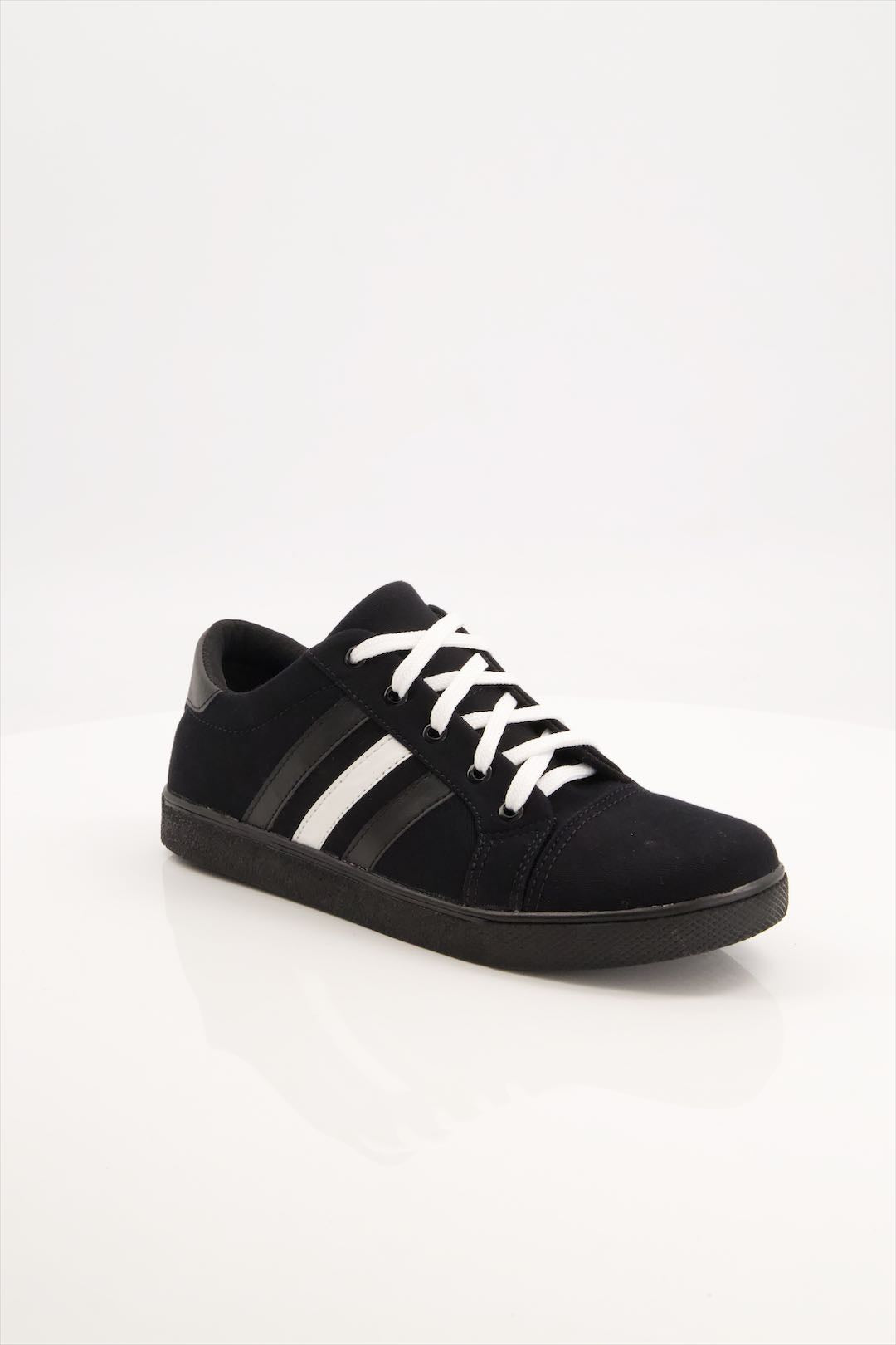 Flamex Black With White Stripe Sneakers