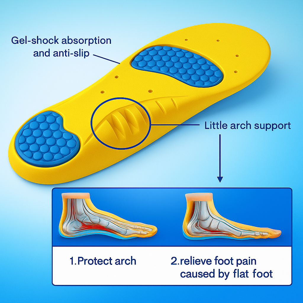 Medicated Gel Insole For Arch Support and Flat Feet