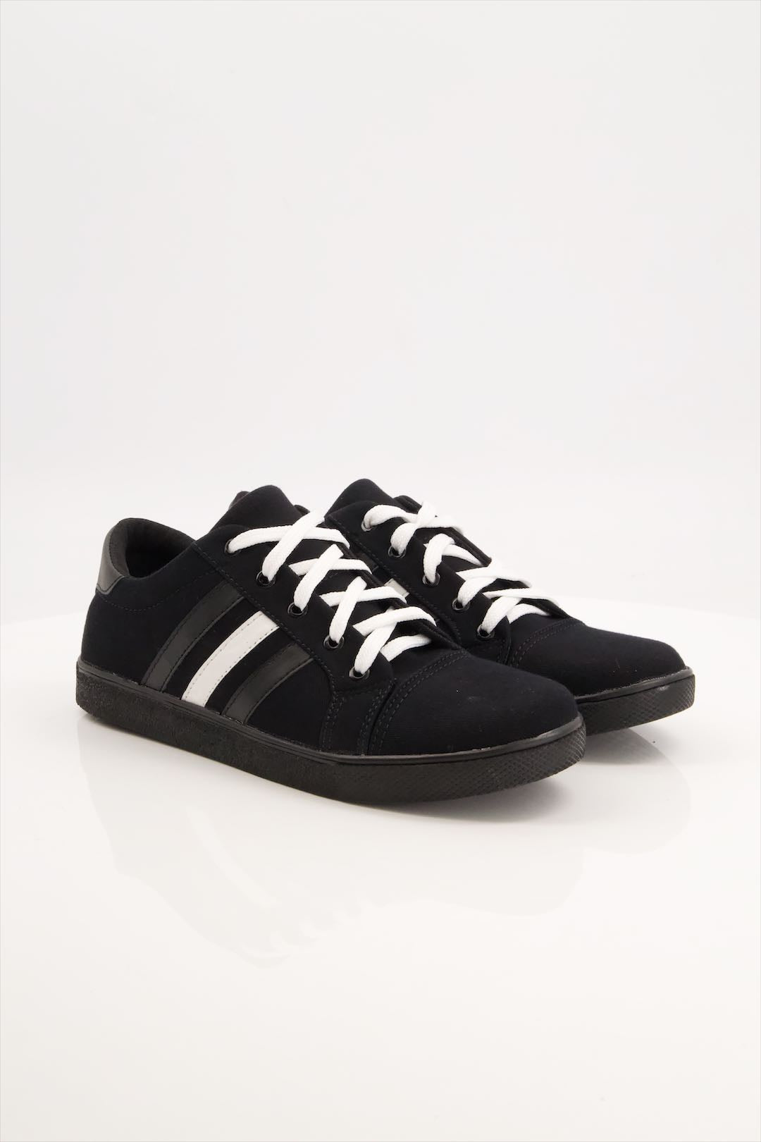 Flamex Black With White Stripe Sneakers