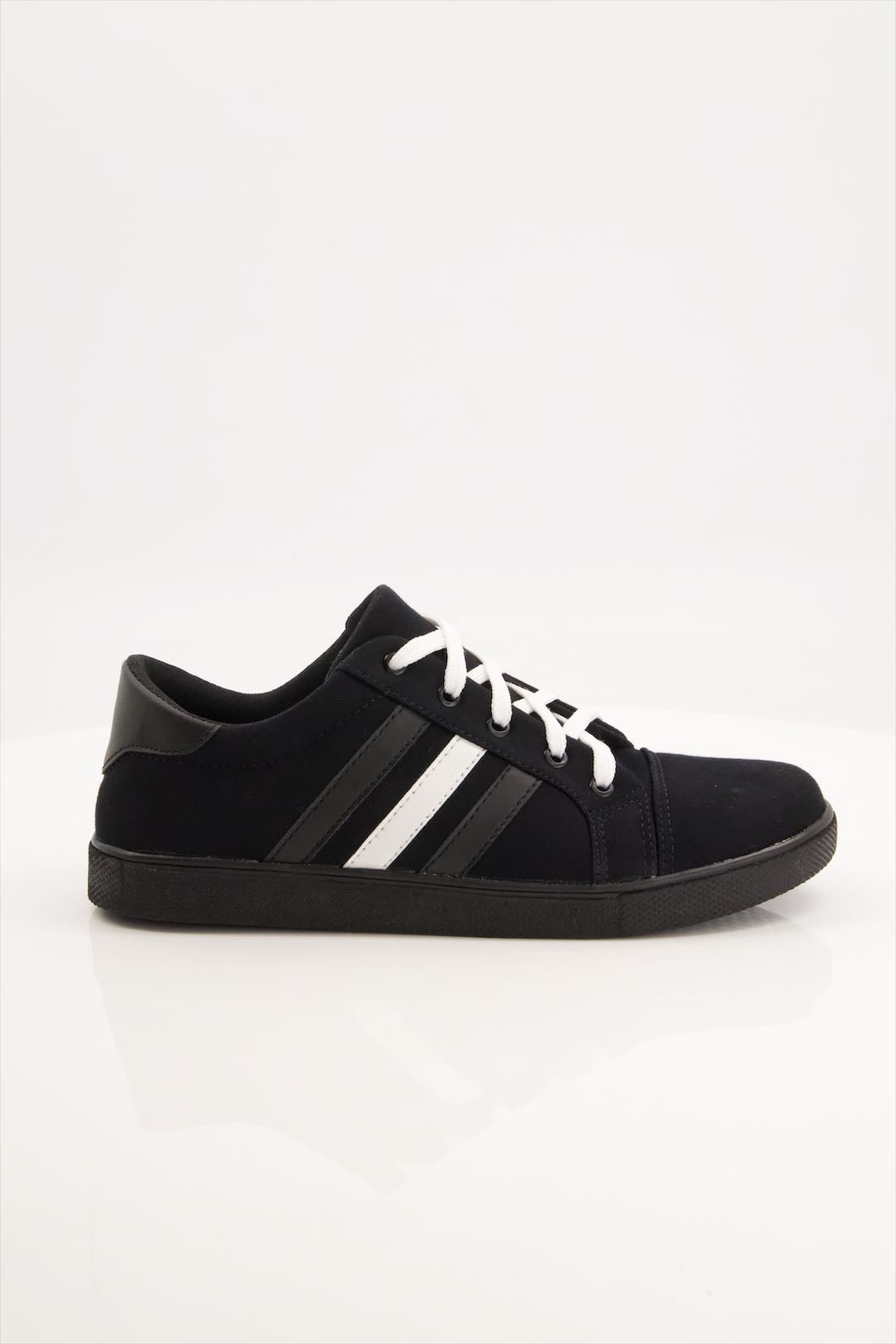 Flamex Black With White Stripe Sneakers